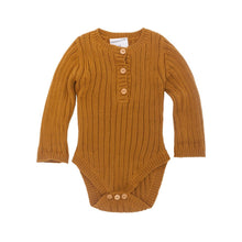 Load image into Gallery viewer, Goldie Hand Knit Rib Onesie Mustard