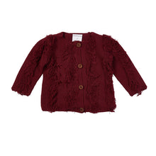 Load image into Gallery viewer, Harley Fringe Knit Cardigan - Burgundy
