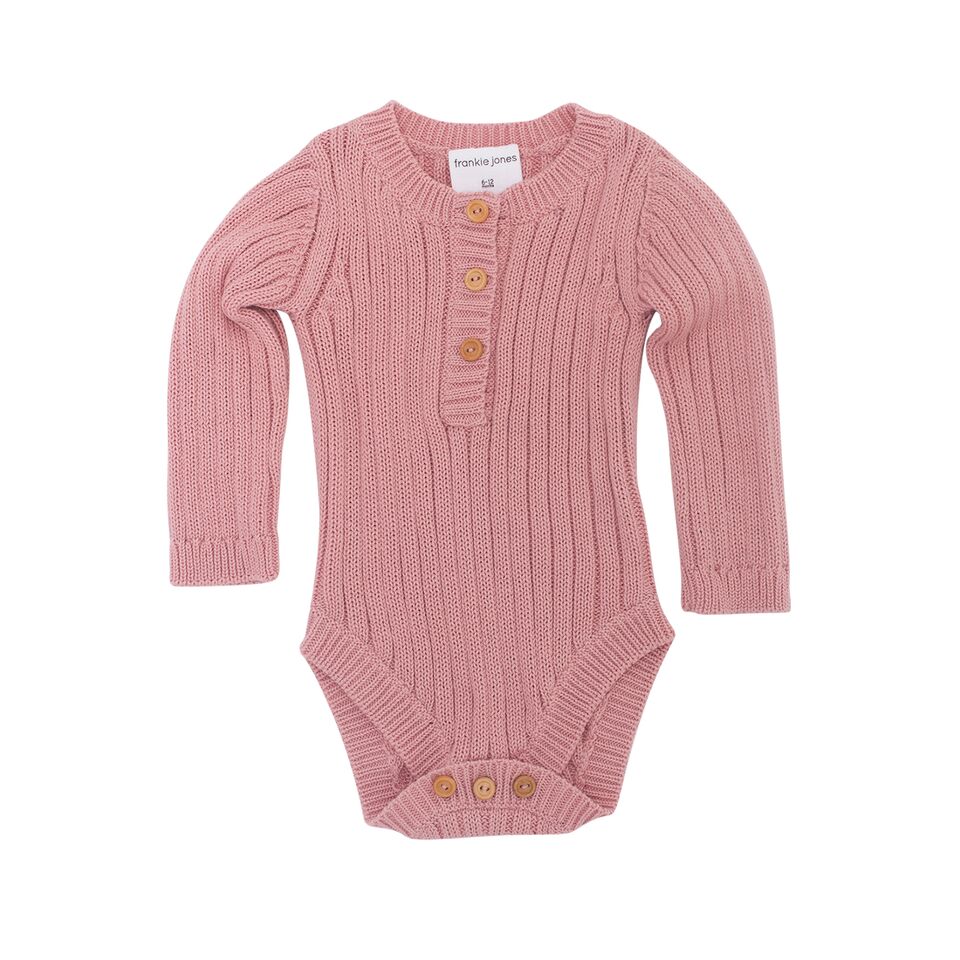Goldie Hand Knit Rib Onesie Rose Pink – Frankie Jones